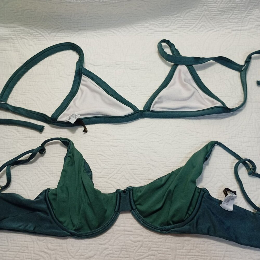 Acqua Di Palma Green Bikini Set 2 Bra With Underwire & Adjustable Straps Small - Picture 8 of 9